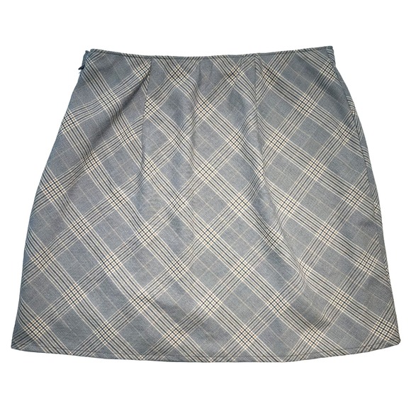 ABERCROMBIE & FITCH Y2K Plaid Mini Skirt • Medium • gray, tan, white - Picture 4 of 7